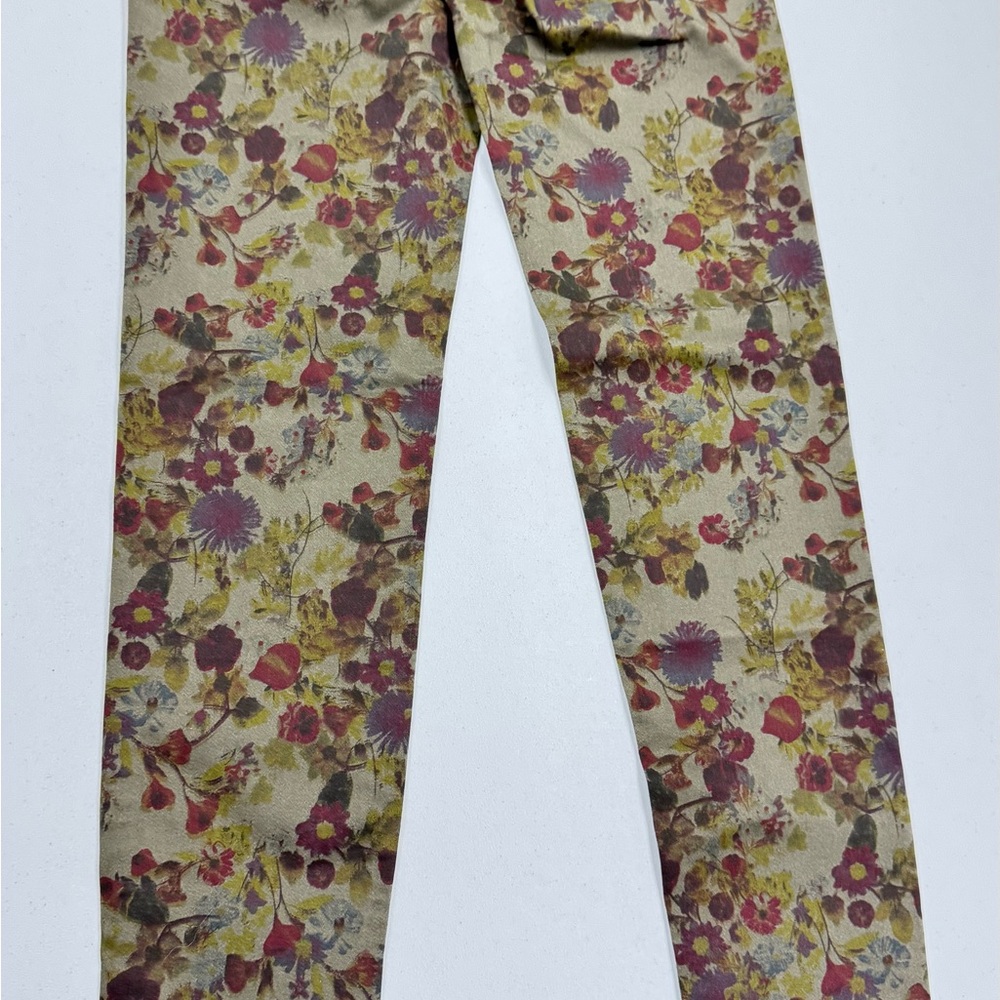 Blue Spice Olive Green floral print Women’s skinny jeans size 3 new with tags